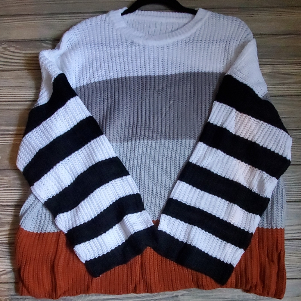 ALMA Colorblock Stripe Sweater Large - Picture 5 of 6